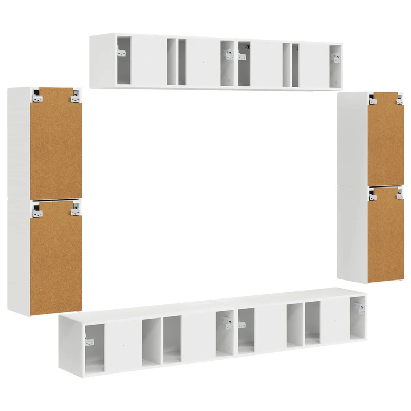 TV Cabinet 8 pcs White