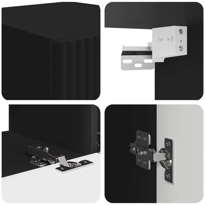 TV Cabinet 8 pcs Black