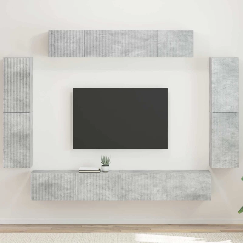 TV Cabinet 8 pcs Concrete Grey