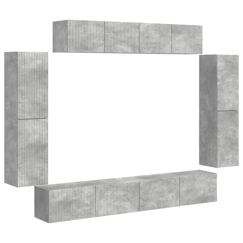 TV Cabinet 8 pcs Concrete Grey