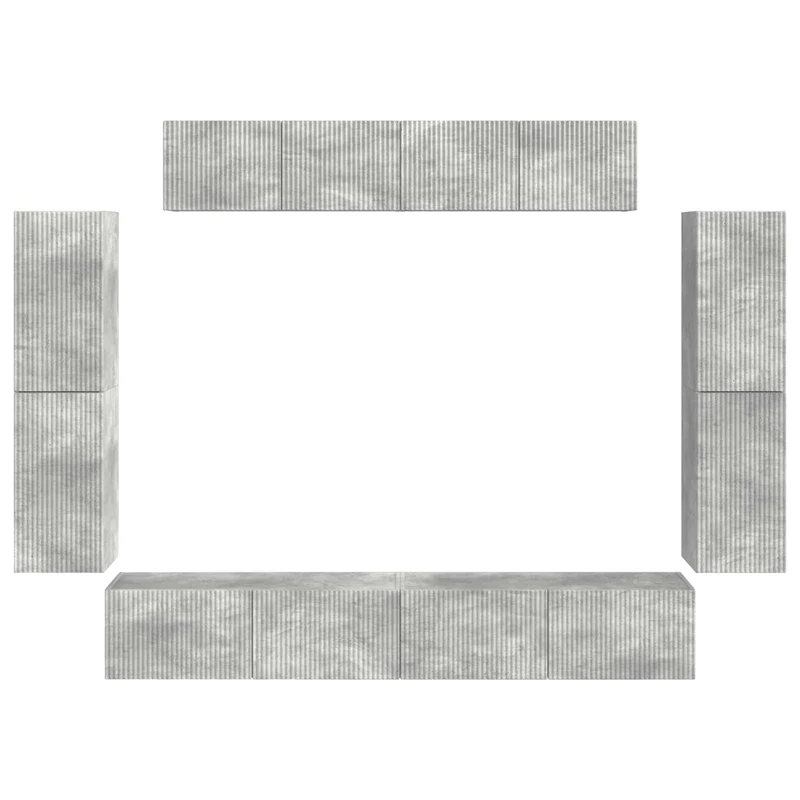 TV Cabinet 8 pcs Concrete Grey
