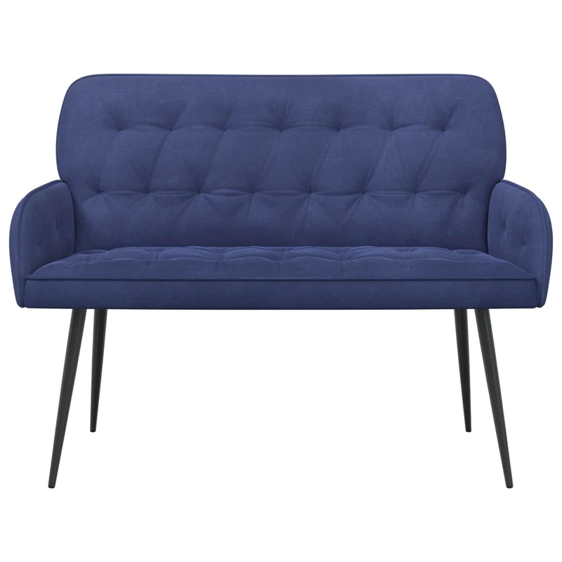 2 Seater Sofa with Metal Legs 2-Seater Police Blue Velvet