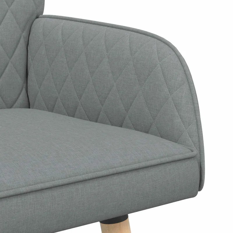 2 Seater Sofa with Solid Wood Legs 2-Seater Light Grey
