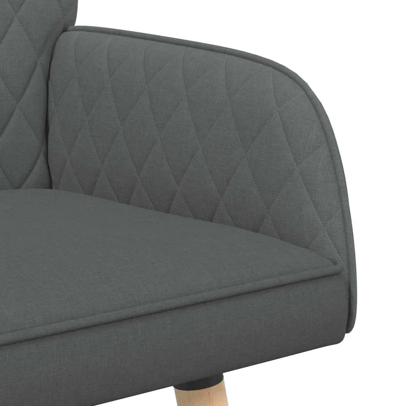 2 Seater Sofa with Solid Wood Legs 2-Seater Dark Grey