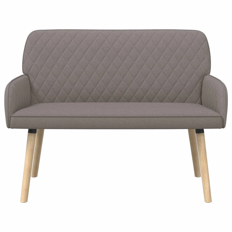 2 Seater Sofa with Solid Wood Legs 2-Seater Taupe Linen Fabric