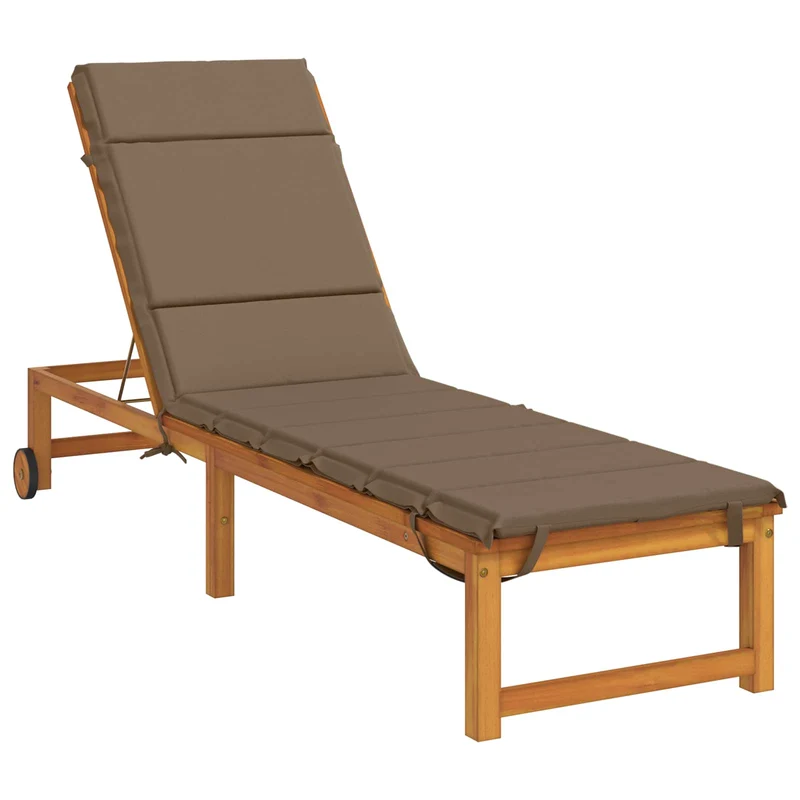 Sunlounger Cushion GEMERT 100% Polyester Taupe 200 x 55 x 3 cm