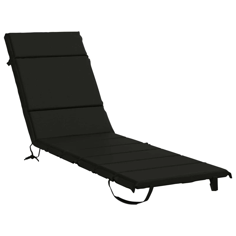 Sunlounger Cushion GEMERT 100% Polyester Black 200 x 55 x 3 cm