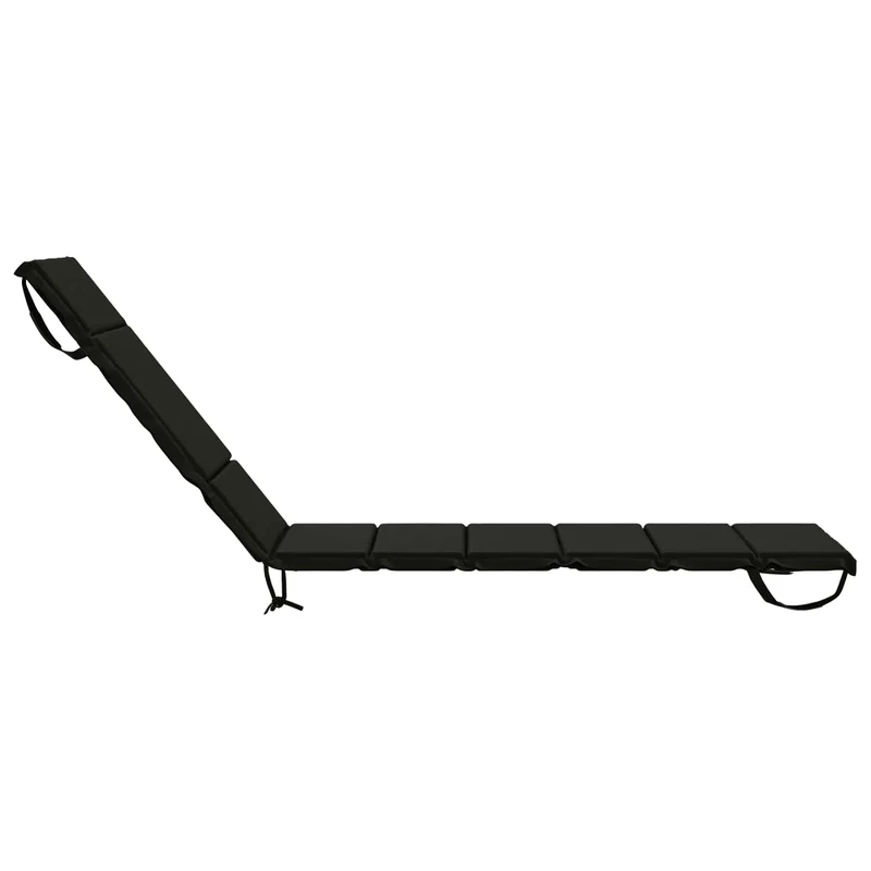 Sunlounger Cushion GEMERT 100% Polyester Black 200 x 55 x 3 cm