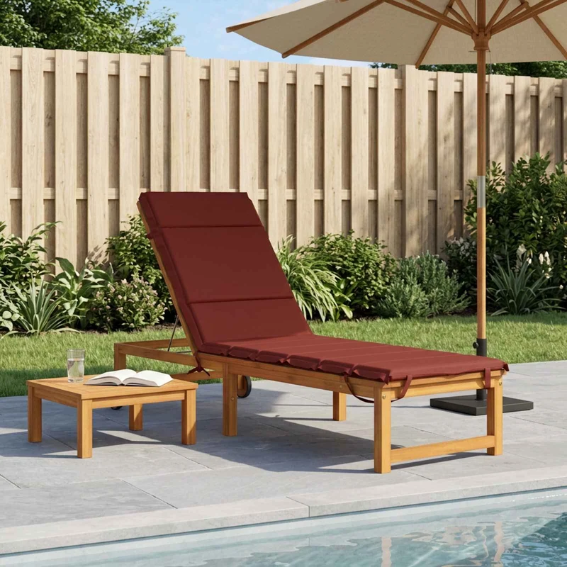Sunlounger Cushion GEMERT 100% Polyester Red 200 x 55 x 3 cm