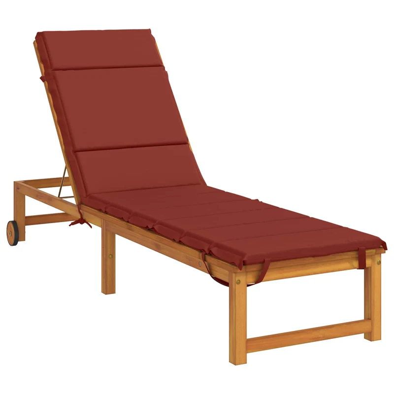 Sunlounger Cushion GEMERT 100% Polyester Red 200 x 55 x 3 cm