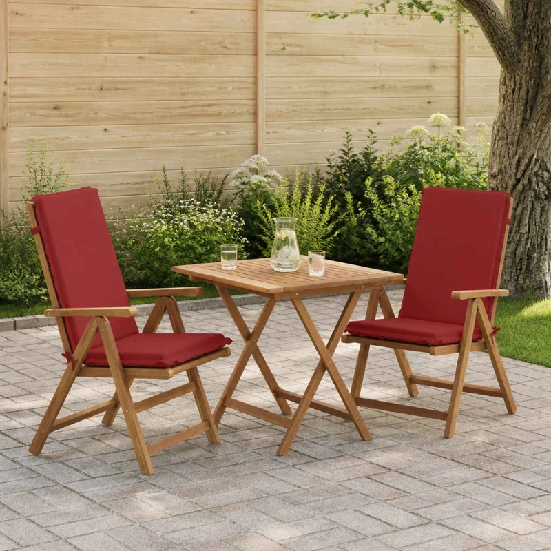 High Back Chair Cushion GEMERT 2 pcs 100% Polyester Wine Red