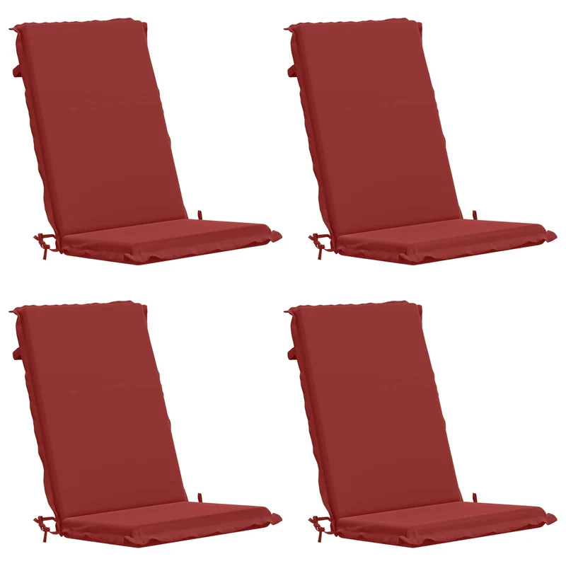 High Back Chair Cushion GEMERT 4 pcs 100% Polyester Wine Red