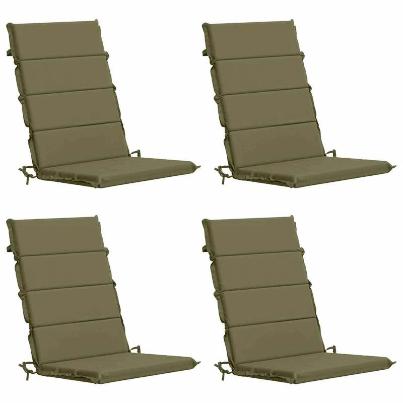 High Back Chair Cushion GEMERT 4 pcs 100% Polyester Olive Green