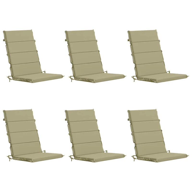 High Back Chair Cushion GEMERT 6 pcs 100% Polyester Light Green