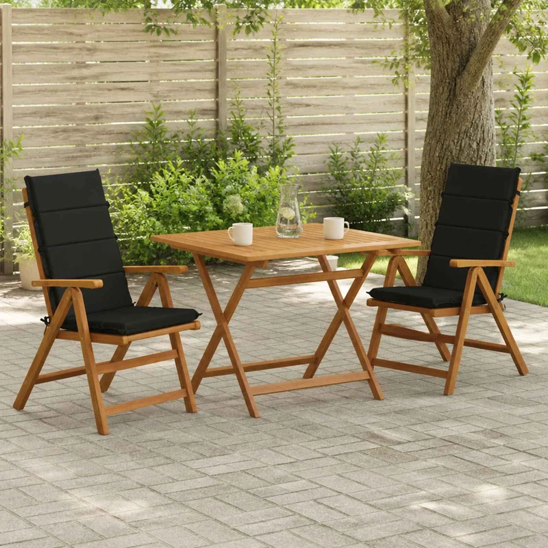 High Back Chair Cushion GEMERT 2 pcs 100% Polyester Black