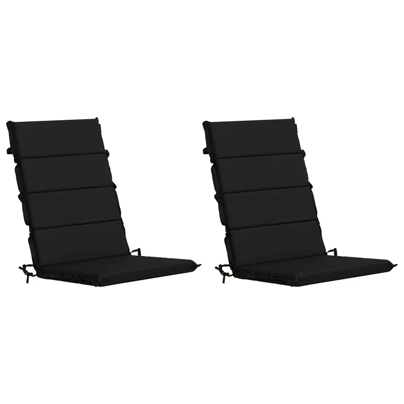 High Back Chair Cushion GEMERT 2 pcs 100% Polyester Black