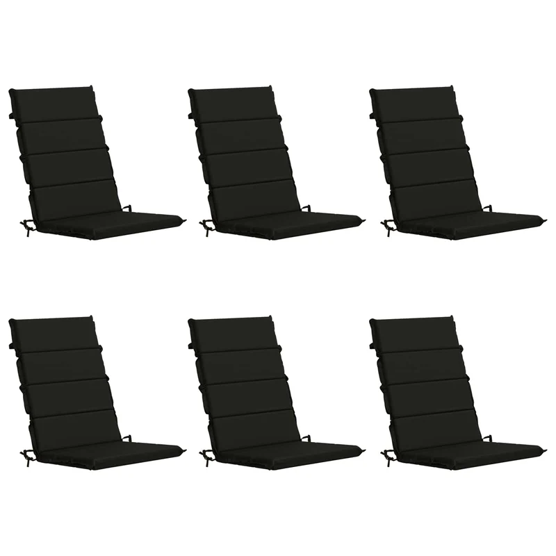 High Back Chair Cushion GEMERT 6 pcs 100% Polyester Black
