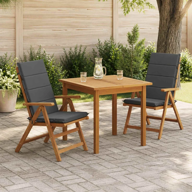 High Back Chair Cushion GEMERT 2 pcs 100% Polyester Anthracite