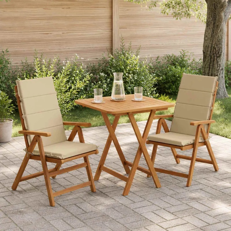 High Back Chair Cushion GEMERT 2 pcs 100% Polyester Beige