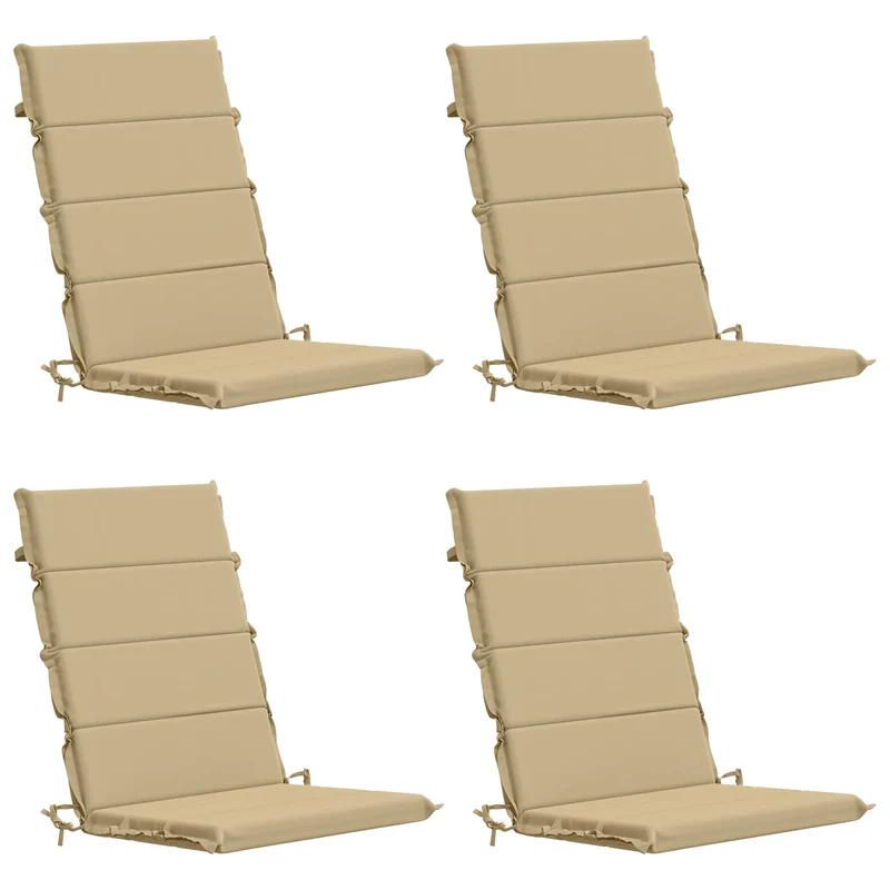 High Back Chair Cushion GEMERT 4 pcs 100% Polyester Beige