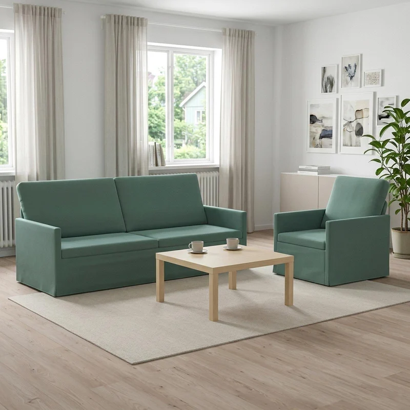 Sofa Set 2 pcs Sea Green Velvet