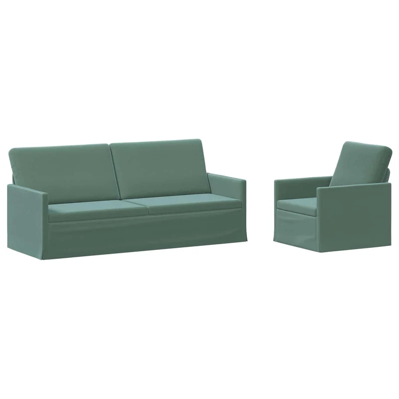 Sofa Set 2 pcs Sea Green Velvet