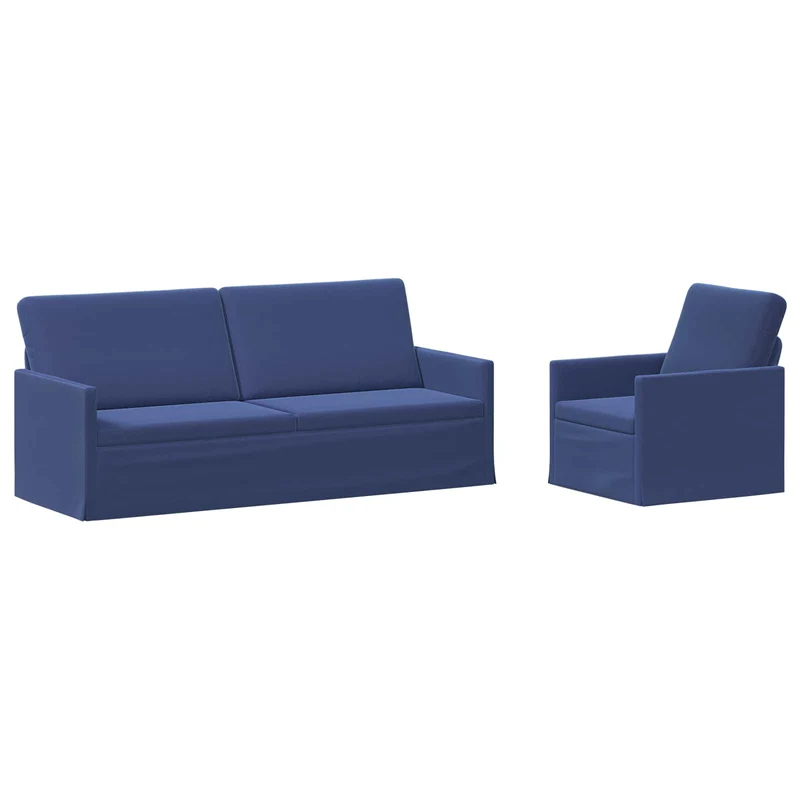 Sofa Set 2 pcs Police Blue Velvet