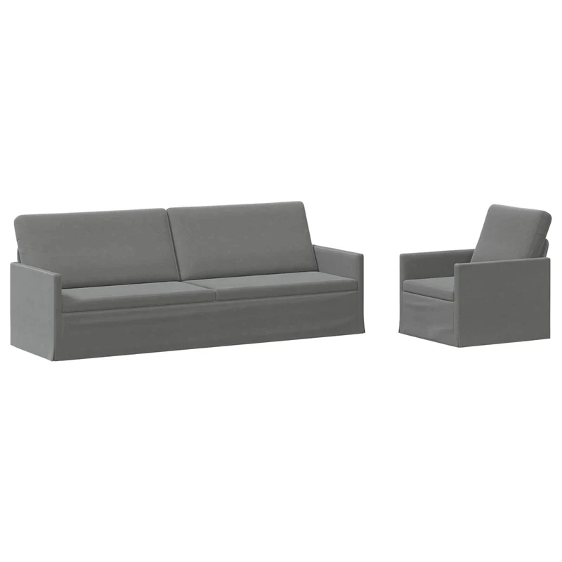 Sofa Set 2 pcs Dark Grey Velvet
