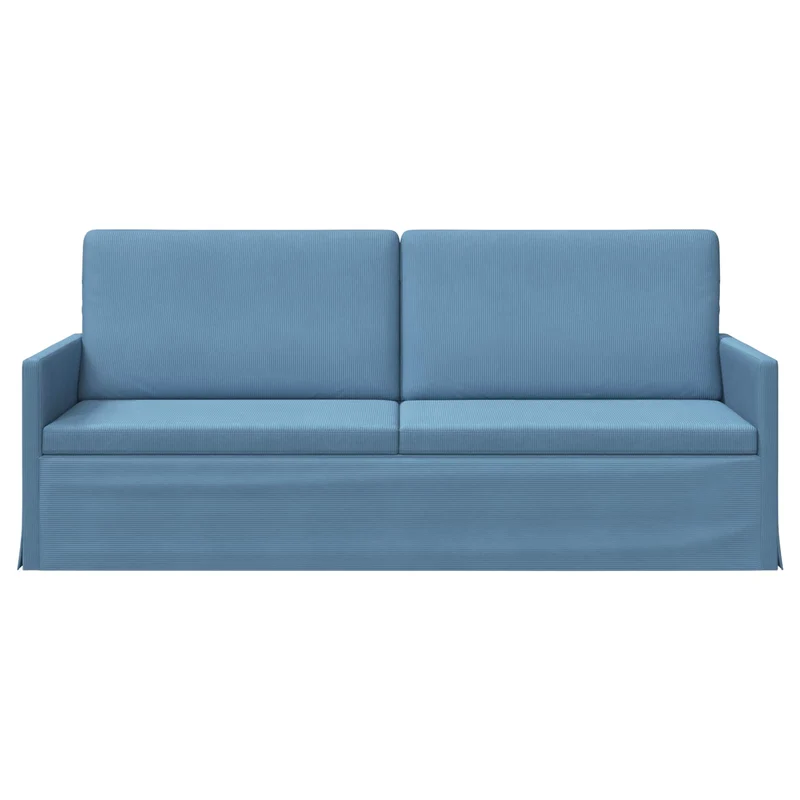 3 Seater Sofa Blue 190 x 81 x 82 cm Corduroy Fabric