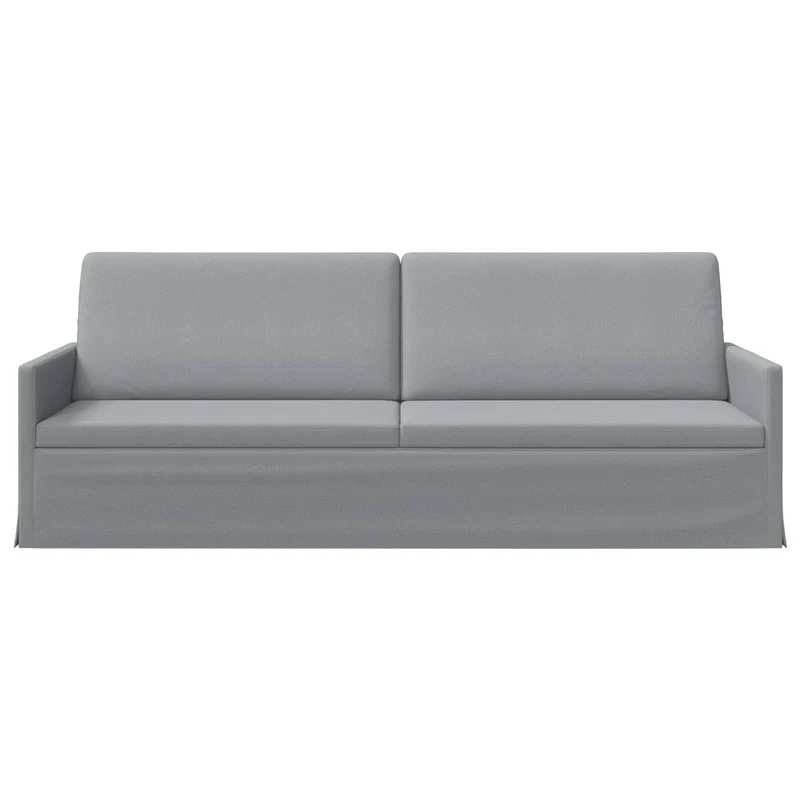3 Seater Sofa Light Grey 220 x 81 x 82 cm Fabric