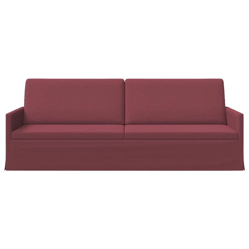 3 Seater Sofa Wine Red 220 x 81 x 82 cm Fabric