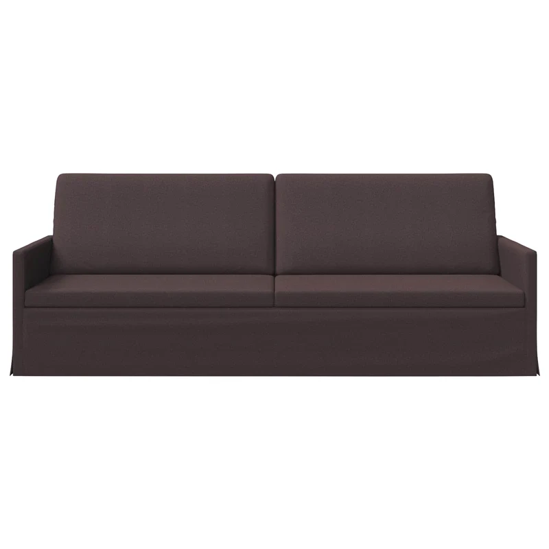 3 Seater Sofa Dark Brown 220 x 81 x 82 cm Fabric