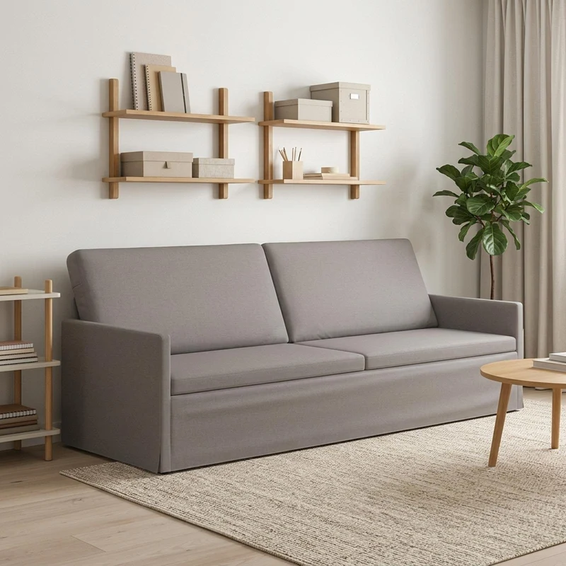 3 Seater Sofa Taupe 220 x 81 x 82 cm Fabric
