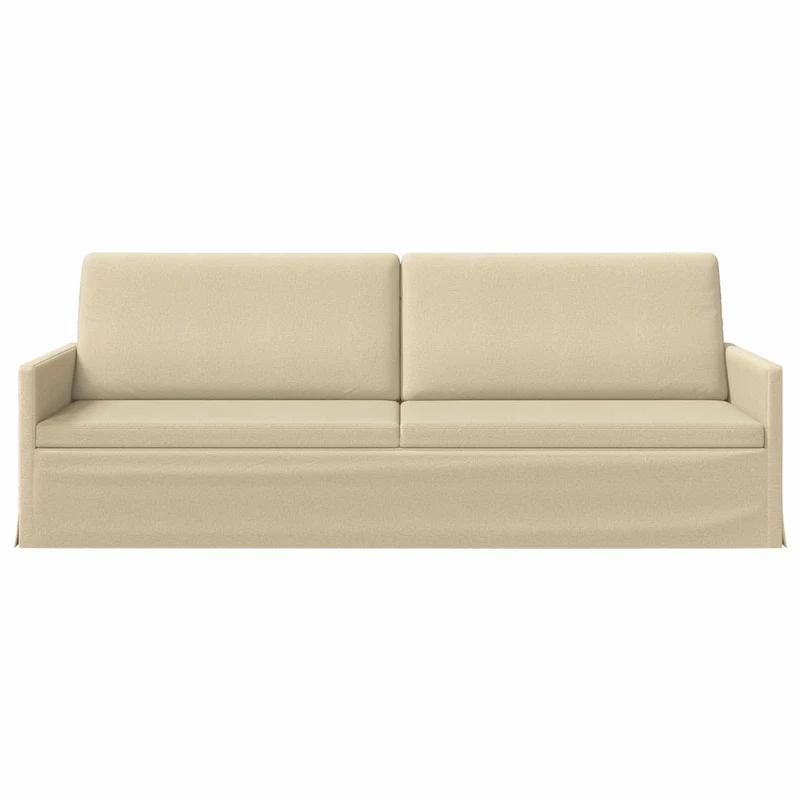 3 Seater Sofa Cream 220 x 81 x 82 cm Fabric