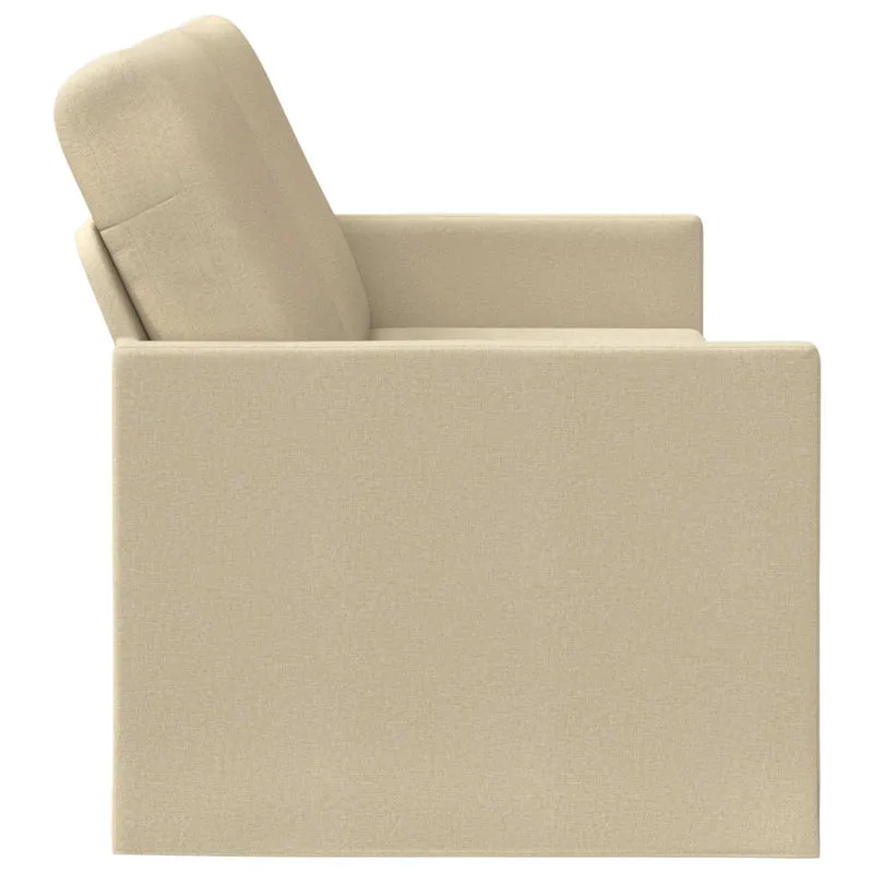 3 Seater Sofa Cream 220 x 81 x 82 cm Fabric