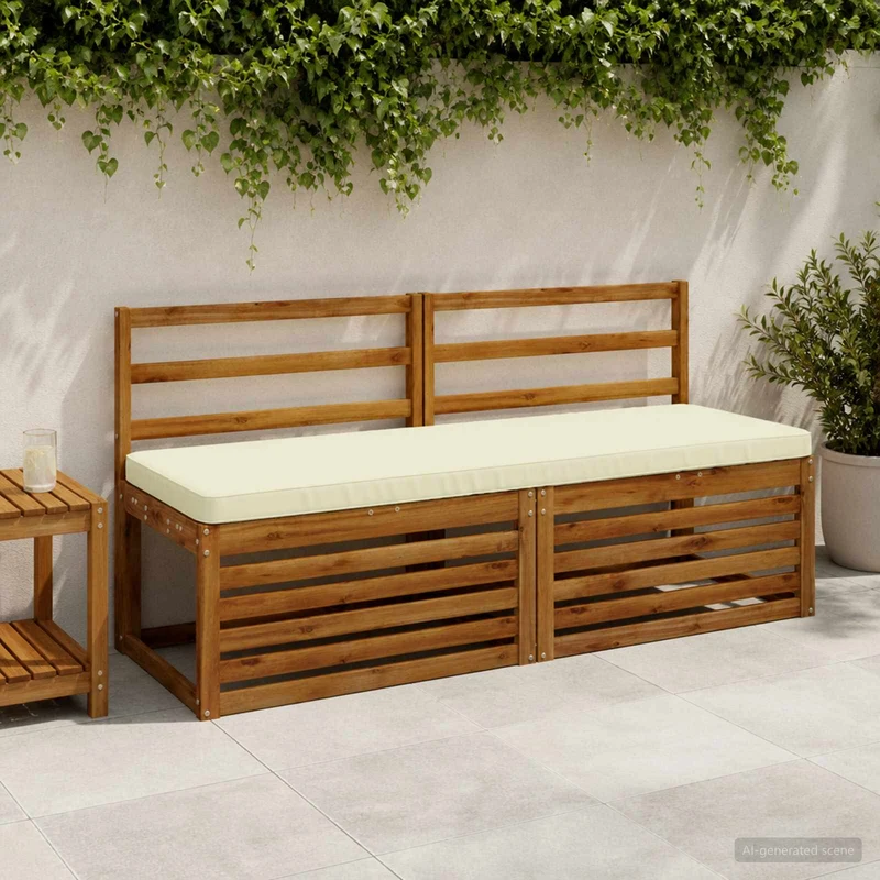 2-Piece Bench Cushions VUGHT 2 pcs 100% Polyester Cream