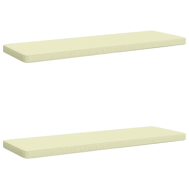 2-Piece Bench Cushions VUGHT 2 pcs 100% Polyester Cream