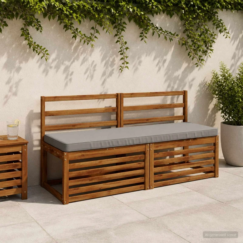 2-Piece Bench Cushions VUGHT 2 pcs 100% Polyester Grey