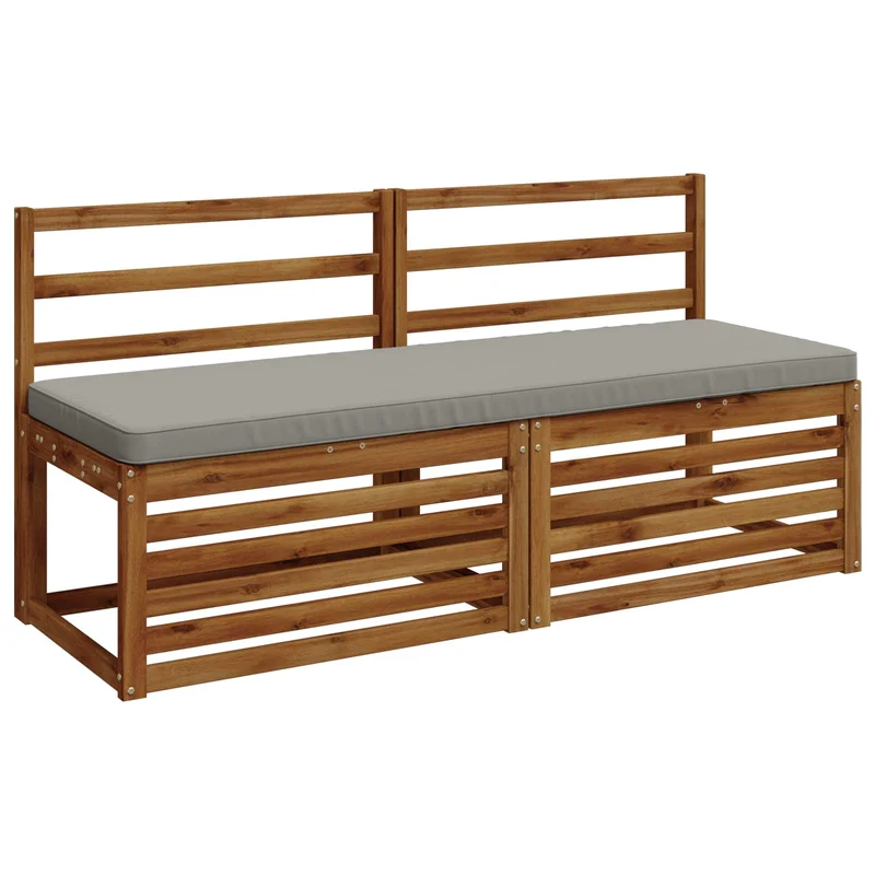2-Piece Bench Cushions VUGHT 2 pcs 100% Polyester Grey