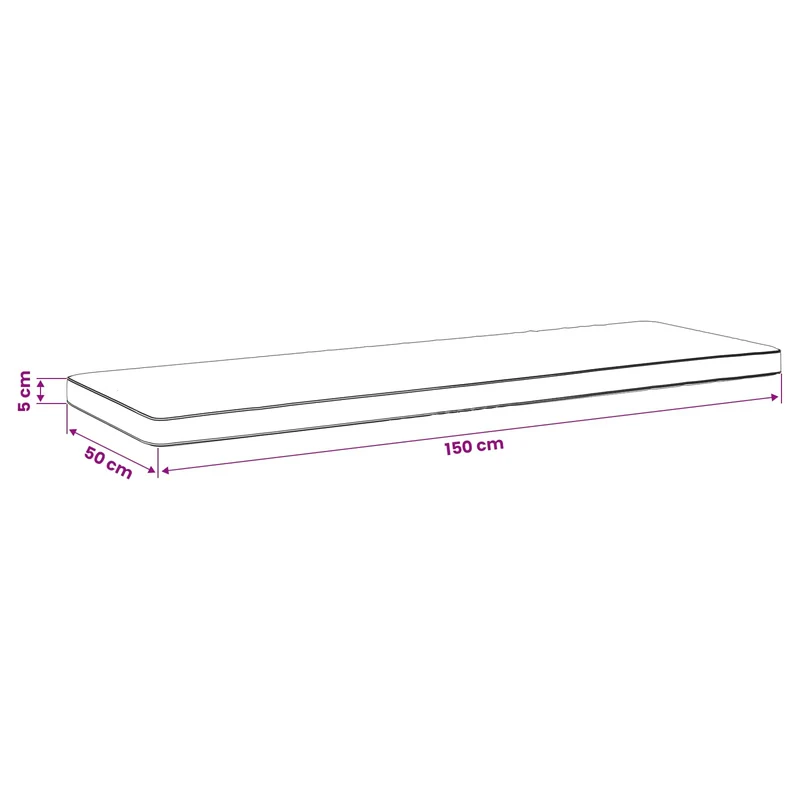 2-Piece Bench Cushions VUGHT 2 pcs 100% Polyester Grey