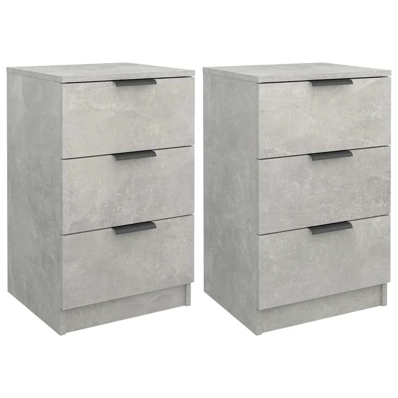 Bedside Cabinets 2 pcs Concrete Grey 40x36x65 cm