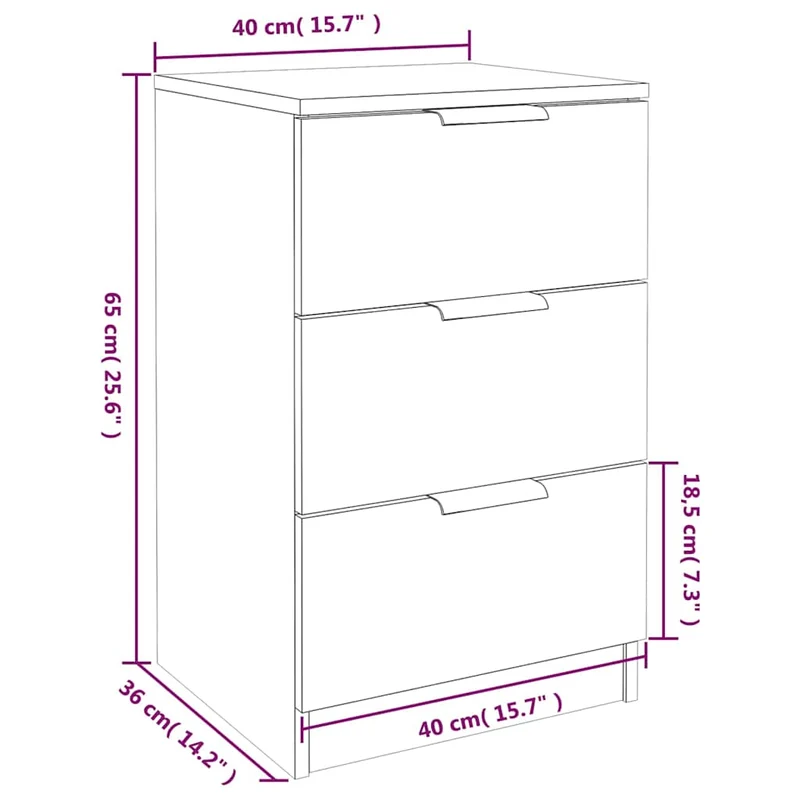 Bedside Cabinets 2 pcs Grey Sonoma 40x36x65 cm
