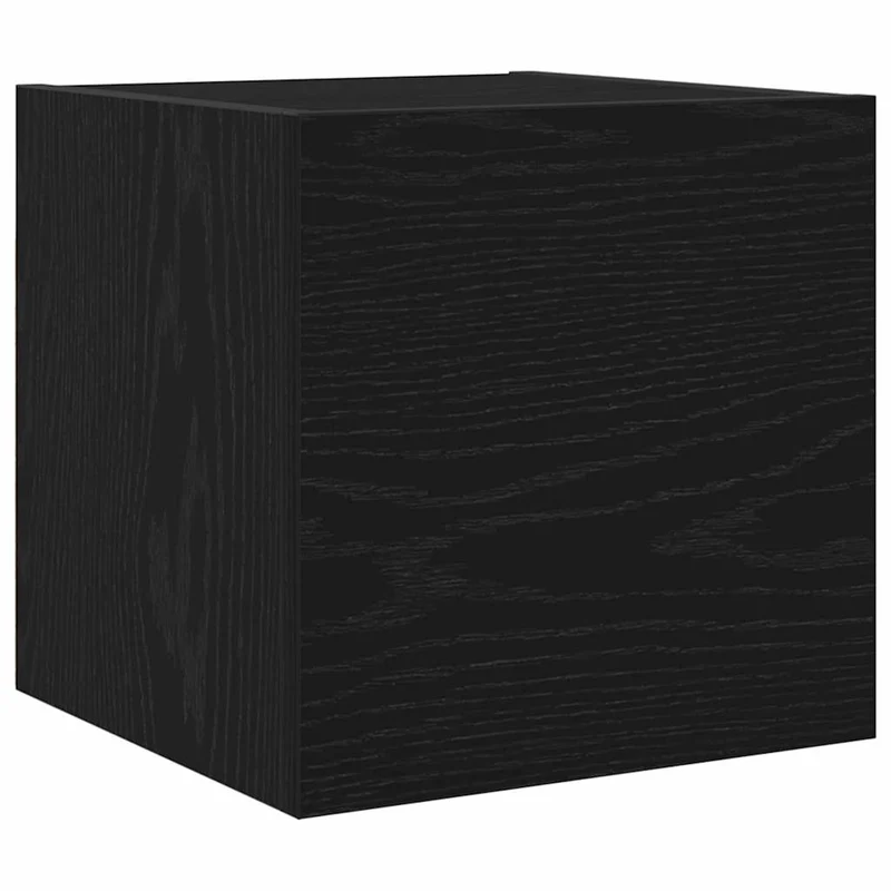 TV Cabinet Set 10 pcs Black Oak Engineered Wood