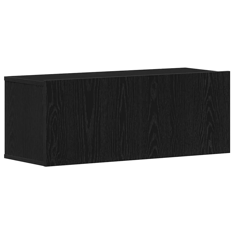 TV Cabinet Set 8 pcs Black oak Engineered Wood