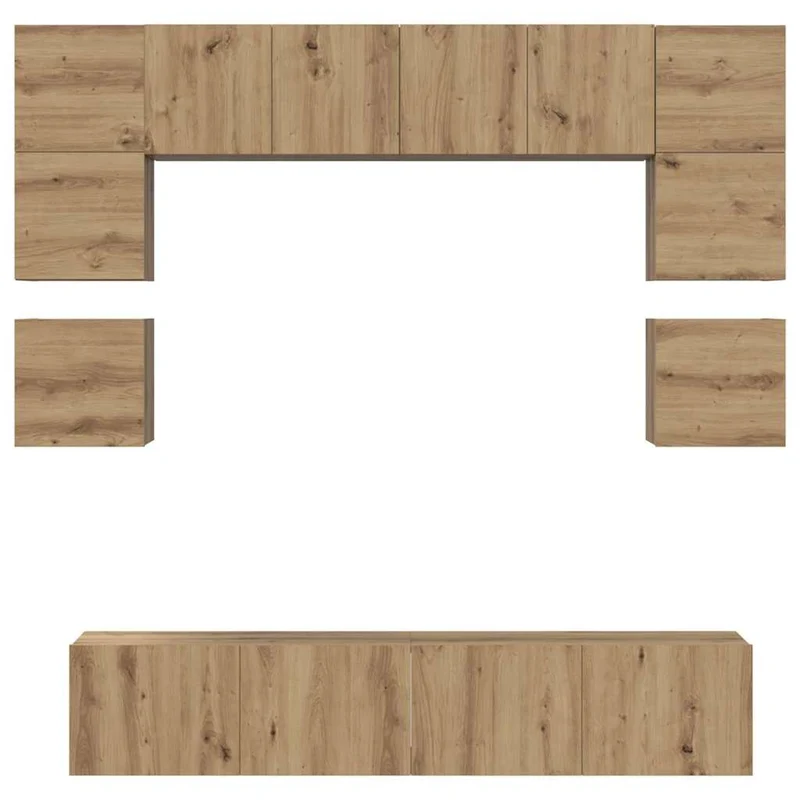 TV Cabinet Set 8 pcs Artisan Oak Engineered Wood