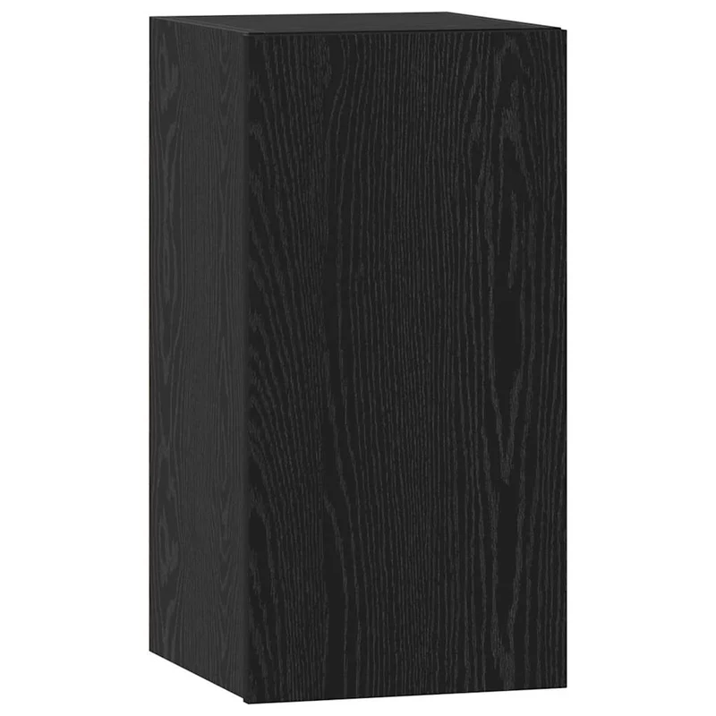 TV Cabinet Set 8 pcs Black Oak Engineered Wood