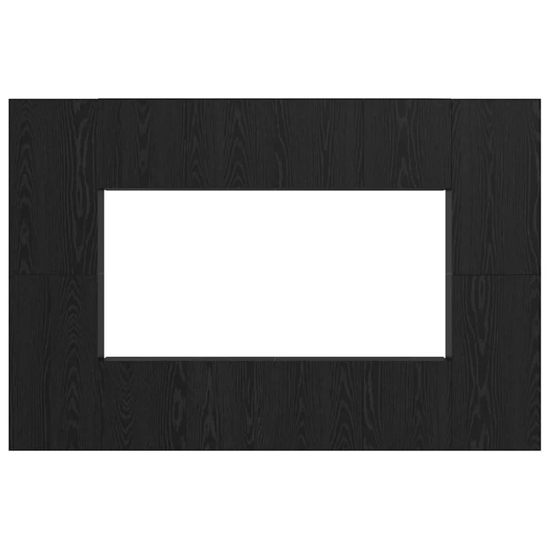 TV Cabinet Set 8 pcs Black Oak Engineered Wood