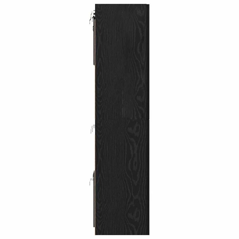 TV Cabinet Set 8 pcs Black Oak Engineered Wood