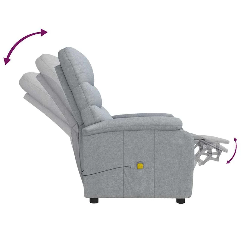 Massage Chair Light Grey Fabric