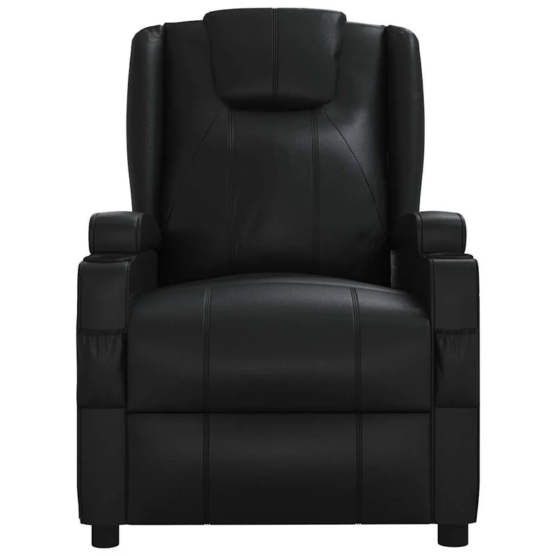 Massage Chair Black Faux Leather